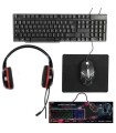 Coffret Gamer LED 4 en 1 - Clavier, Souris, Casque et Tapis